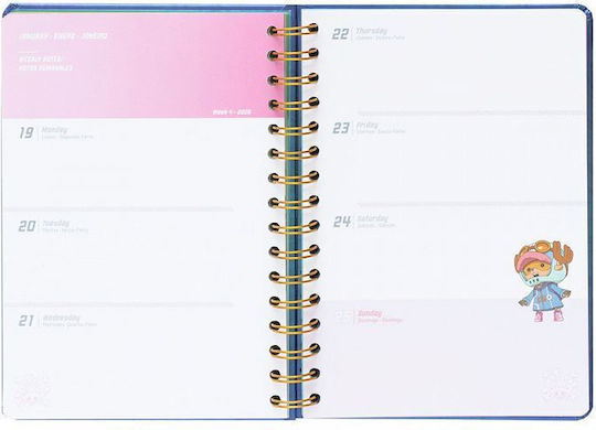 Grupo Erik One Piece - Straw Hat Crew Weekly Academic Agendas 2025/26 Spiral 15x21cm