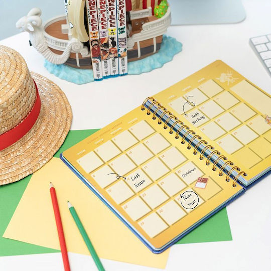 Grupo Erik One Piece - Straw Hat Crew Weekly Academic Agendas 2025/26 Spiral 15x21cm