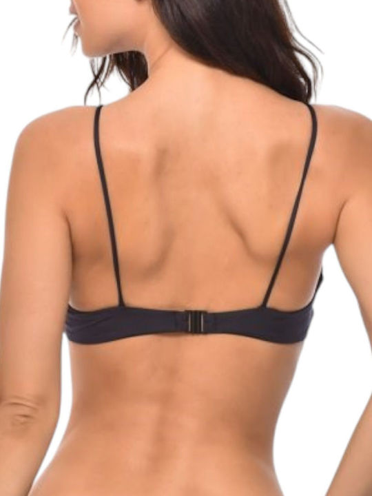 Gât înalt Top bikini Negru