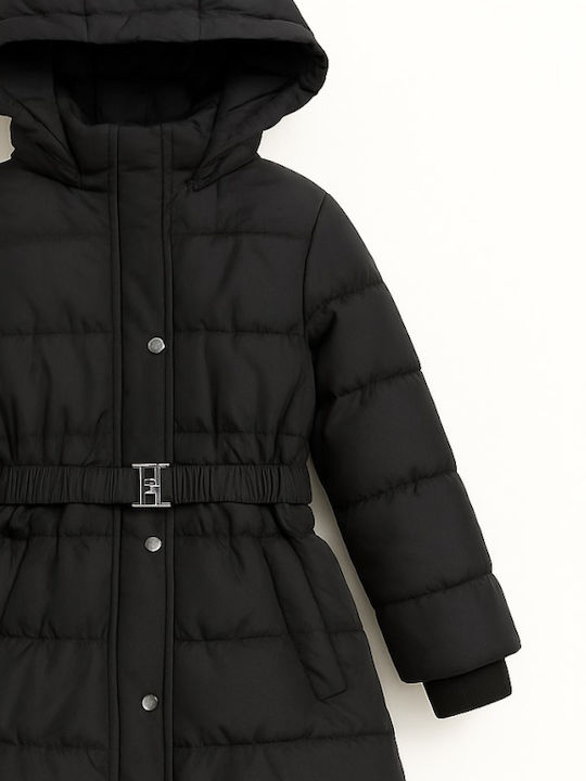 Kinder Freizeitjacke mit Futter & Kapuze Black