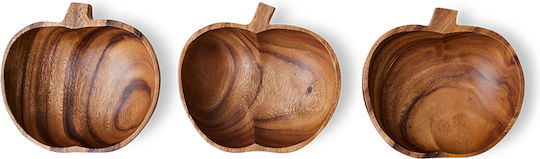 HK Living Serving Bowl Round Wooden with Diameter 17.8cm