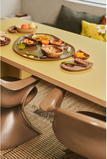 HK Living Serving Bowl Round Wooden with Diameter 17.8cm