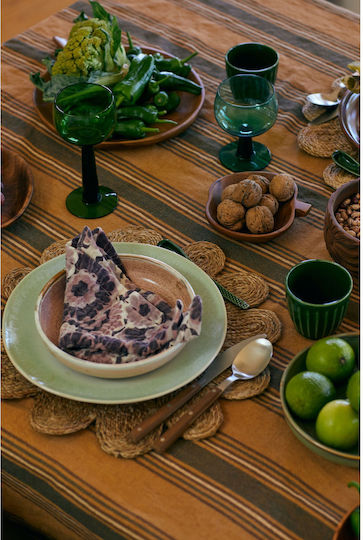 HK Living Serving Bowl Round Wooden with Diameter 17.8cm
