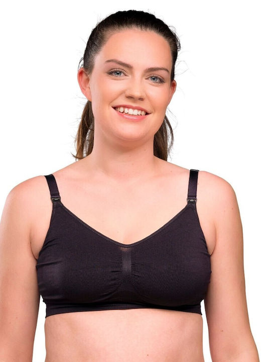 Carriwell Maternity & Nursing Bra with Clips Black/Beige