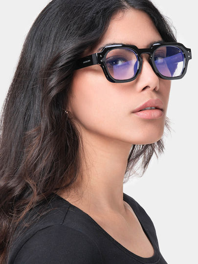 Grayson Infinity Schwarze Blaulichtblockierende Brille