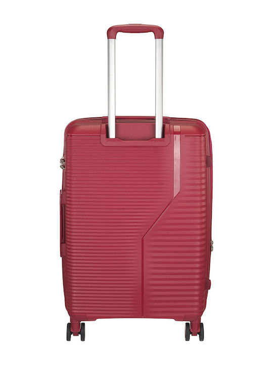 Xplorer Medium Hard Burgundy Suitcase With 4 Wheels Height 65cm