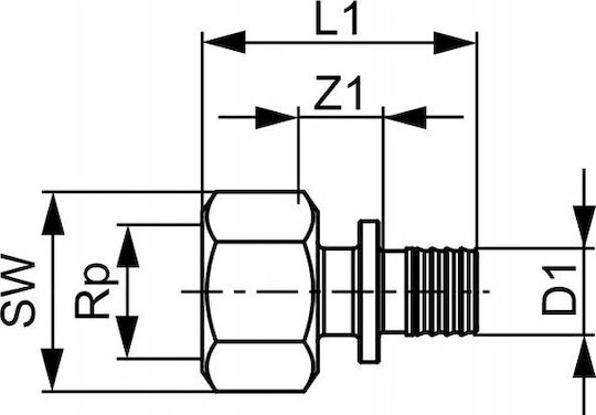 Tece Conexiune De Tranziție 20mm X 3/4" Alama 705004