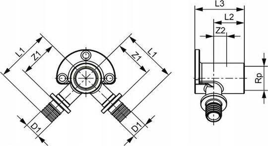 Tece Διπλός Τοίχος Αγκώνα Gw 16x1/2" 708501