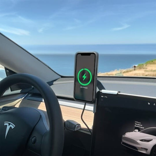4Smarts Car Mobile Mount with Magnet and Wireless Charging MagSafe Gray