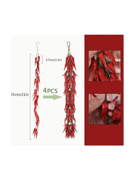 Hanging Wall Decor Red 4 Pieces