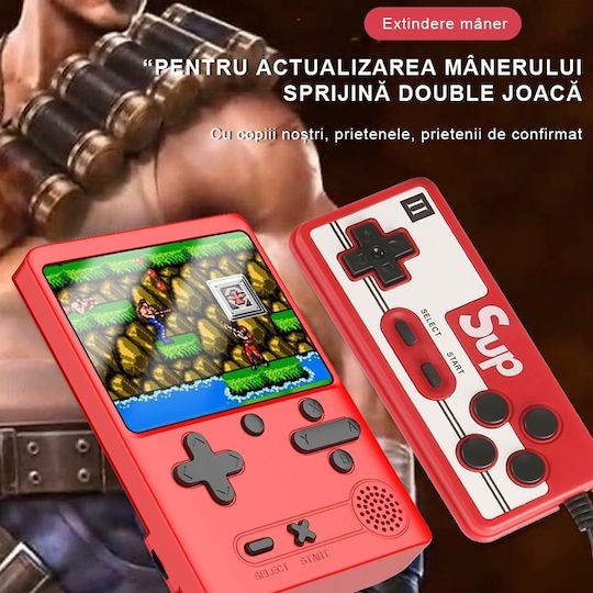 Portable Console 2 Players 500 Games Red