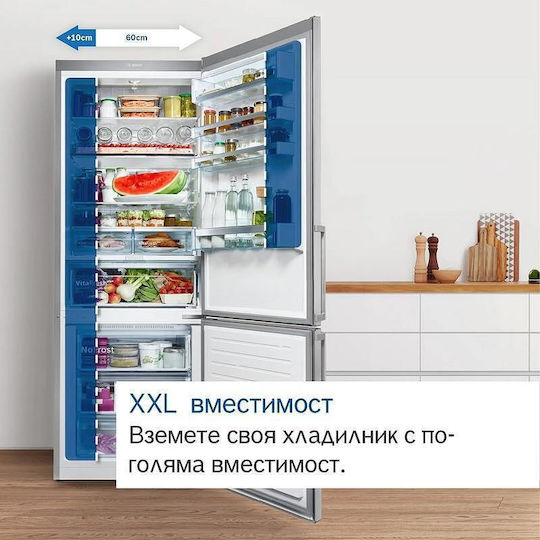 Bosch Kühl-Gefrierkombination 438Es Total NoFrost H203xB70xT67cm. Metal Look KGN49XLEA