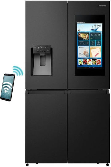 Hisense Ψυγείο Ντουλάπα 577lt NoFrost Υ178.5xΠ91.2xΒ72.5εκ. Μαύρο RQ760N4IFE