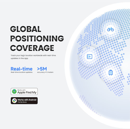 MiLi MiTag HD-P16 Apple Find My & Google Find Hub Черен