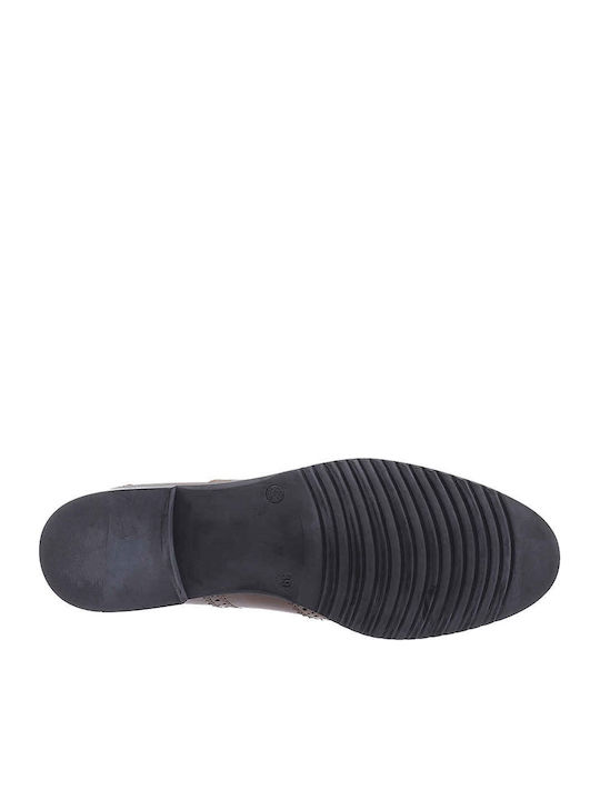 Leather Women's Moccasins in Brown Color
