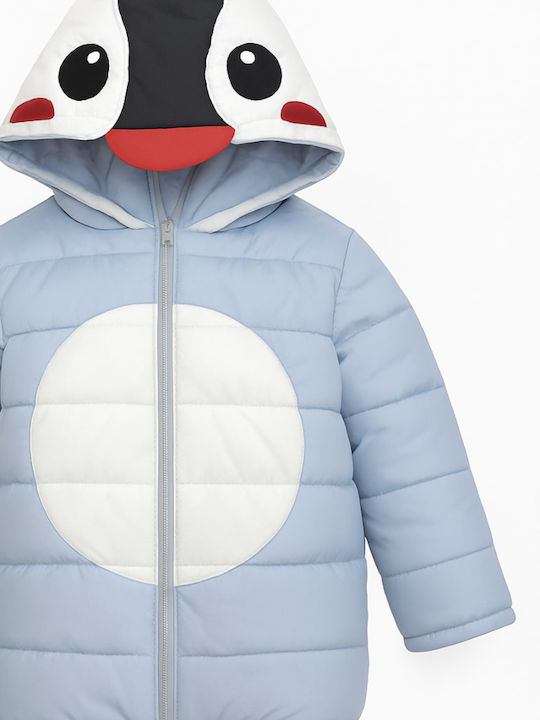 Kids' Quilted Jacket with Hood Light Blue