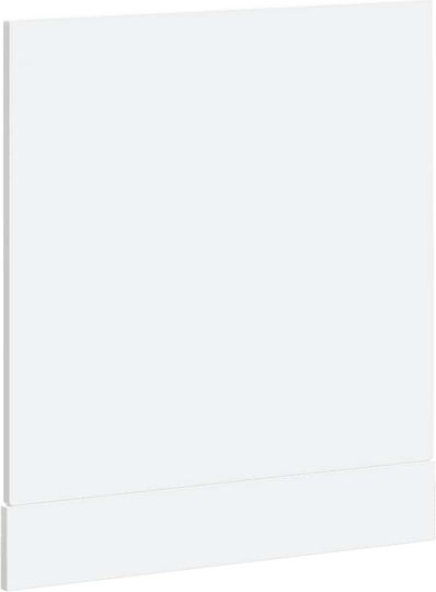 Vidaxl Dishwasher Panel Porto Glass White 60x1.5x67 cm