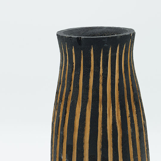 Βάζο Ξύλινο Μαύρο Φ13xΥ28cm