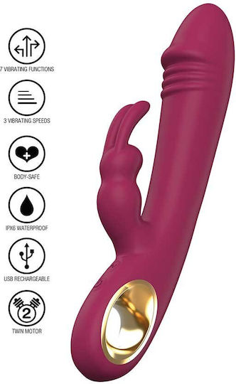 ToyJoy Pleasure Vibrator Rabbit 21cm Red