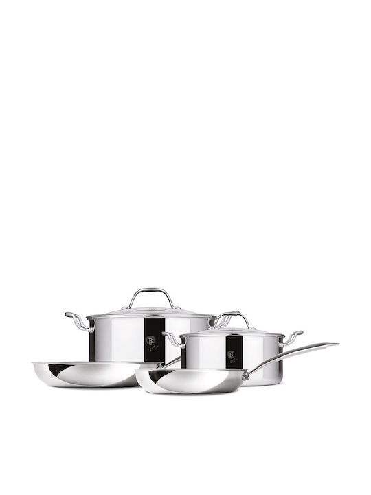 Berlinger Haus Berlinger Haus Kochgeschirr-Set aus Rostfreiem Stahl Silver mit Antihaftbeschichtung 4 Töpfe & Pfannen Sets