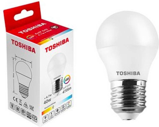 Toshiba LED Bulb 4.7W for Socket E27 and Shape G45 Natural White 470lm