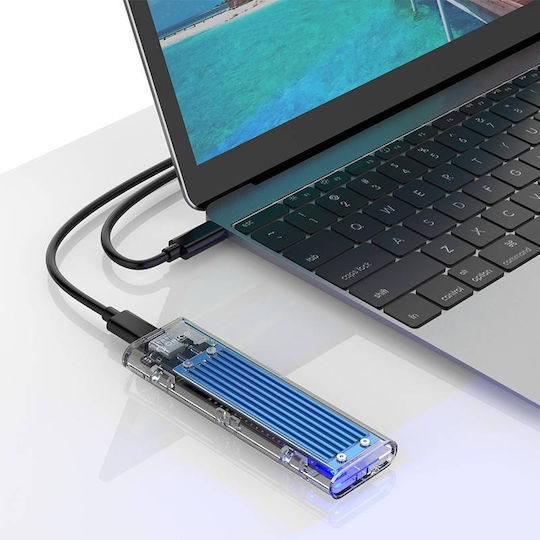 Orico Θήκη για Σκληρό Δίσκο M.2 SATA III NVME με σύνδεση USB 3.1 Type-C σε Μπλε χρώμα