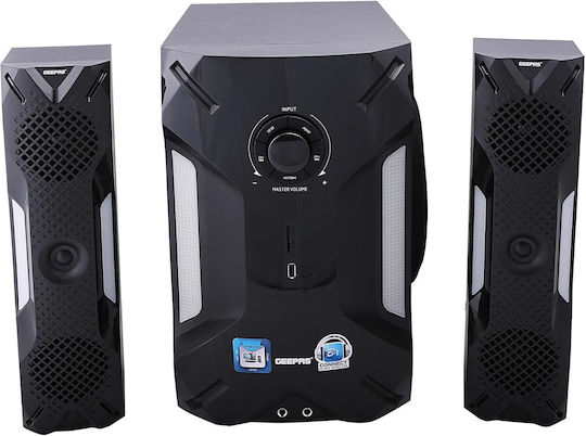 Geepas GMS8507 Ασύρματα Ηχεία Υπολογιστή 2.1 με RGB Φωτισμό και Bluetooth Μαύρα