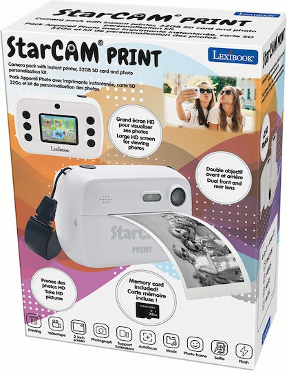 Lexibook StarCam Print Kinderkamera mit Thermodruck Weiß