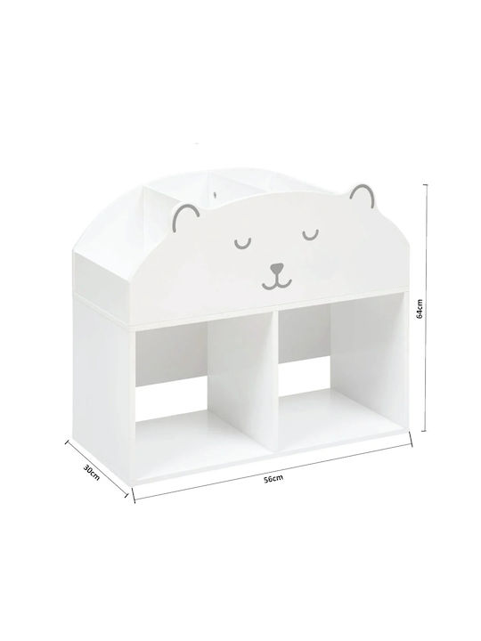 Bücherregal Boden Weiß 56x30x64cm