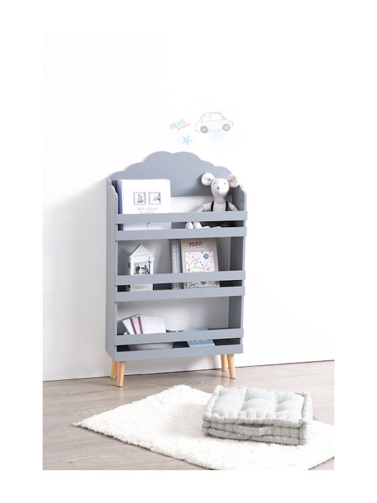 Wooden Floor Bookcase Gray 58x18x100cm