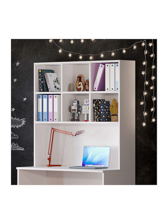 Kids Wooden Shelf Cosy White 118x30x120cm