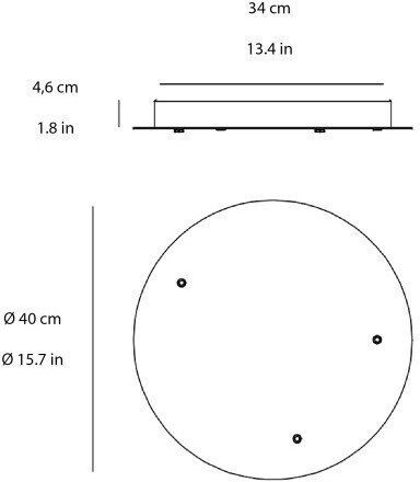 Ceiling Rose 3 Slots Φ40cm Zafferano Lgr0073 White