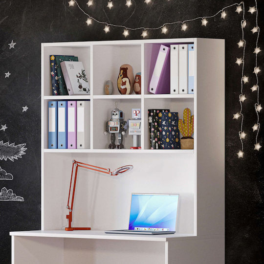 Loft Етажерка Стена Бял 118x30x120см
