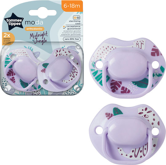 Tommee Tippee Moda Pacifiers Silicone Gray-Blue for 6-18 months 2pcs