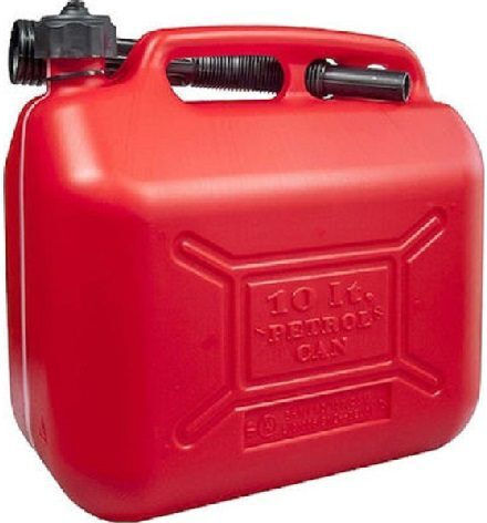 Eval Fuel Can Double Compartment Plastic with Extension Tube 10L Red