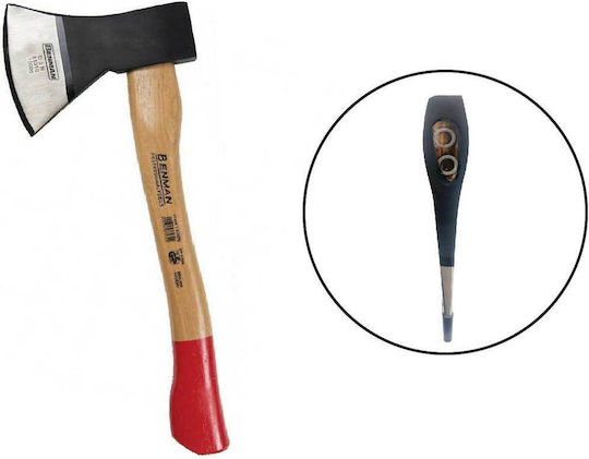 Benman 77233 Axe Shredding Length 38cm and Weight 800gr with Wooden Handle