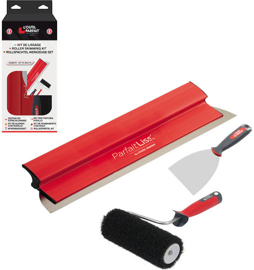 Spachtelset 4-tlg. Parfaitliss Trockenbau 1 Weichspachtel 35cm 514035 1 Spachtel 10cm 2613010 Spachtelrolle 180mm Griff 80617