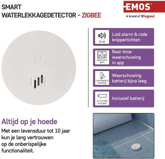 Emos Wireless Water Leak Detector Battery ZigBee with Siren