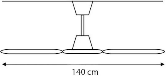 Lineme 02-00101-2 Commercial Ceiling Fan 75W 140cm 02-00101-2