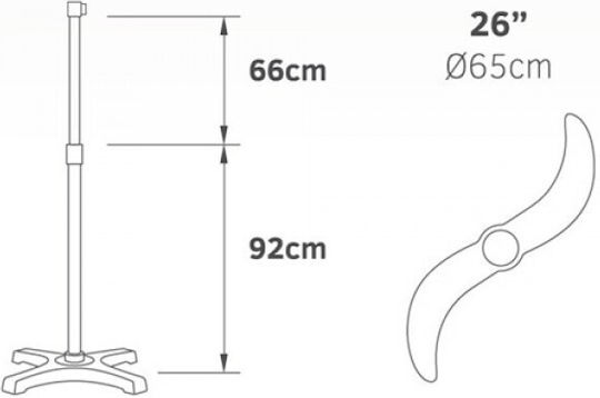 Lineme 02-00120-2 Industrieller Standventilator 210W mit einem Durchmesser von 65cm