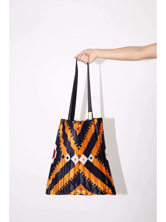 Tote Bag Pleated Alghero Polyester Satin Shopping Bag 40 X 48 Cm