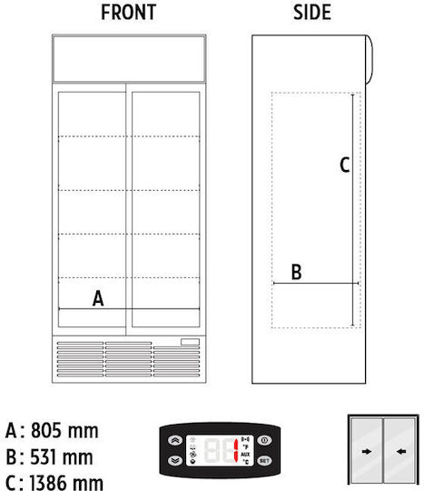 Klimaitalia CL90 TC SL Getränkekühlschrank 783Es Doppeltürig H200.1xB88xT71.2cm CL90 TC SL WHITE