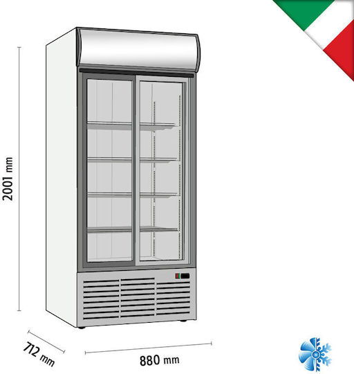 Klimaitalia CL90 TC SL Getränkekühlschrank 783Es Doppeltürig H200.1xB88xT71.2cm CL90 TC SL WHITE