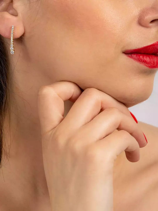 Set mit Halskette , Ohrringe & Ring aus Weißgold 9K mit Steinen