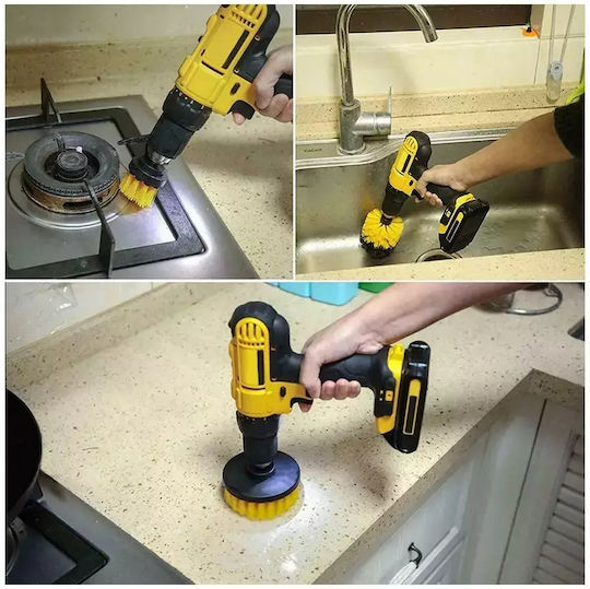 Set Cleaning Polishing Sponges Brushes Drill Screwdriver 23 Pieces Aria Trade