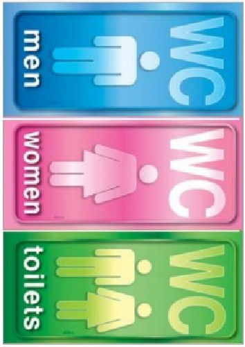 Nakas WC-Schild Männer / Allgemein / Frauen 3x7cm