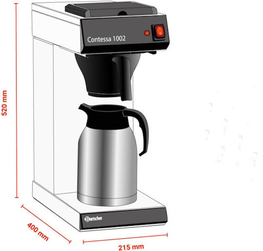 Bartscher Commercial Filter Coffee Machine 1400W 190193