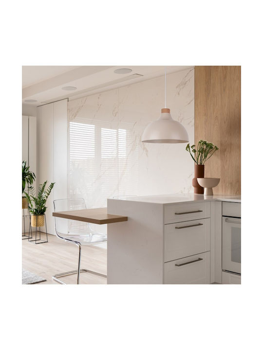 TK Lighting Cap Pendant Light Beige Bell with Socket E27 34cm
