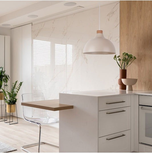 TK Lighting Cap Κρεμαστό Φωτιστικό Μπεζ Καμπάνα με Ντουί E27 34εκ.