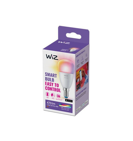 WiZ Смарт крушка LED 4.9W за фасунга E14 и форма P45 RGB 470лм